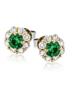 Color Earring in 18k Gold with Diamonds