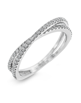 Wedding Band in 18k Gold with Diamonds