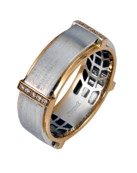 Men Ring in 14k Gold with Diamonds