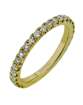 Wedding Band in 18k Gold with Diamonds