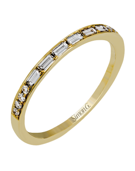 Wedding Band in 18k Gold with Diamonds
