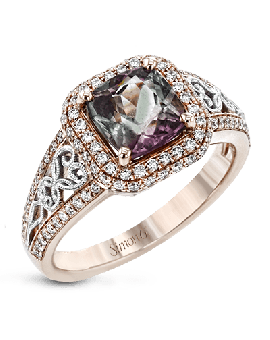 Color Ring in 18k Gold with Diamonds