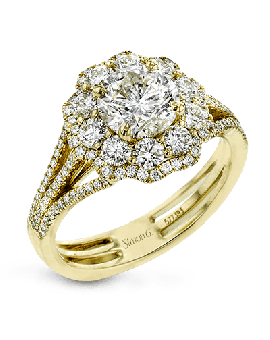 Engagement Ring in 18k Gold with Diamonds