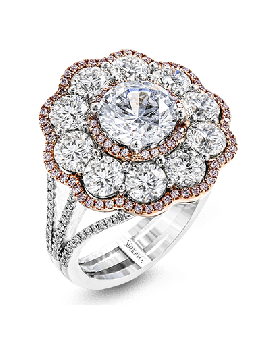 Engagement Ring in 18k Gold with Diamonds