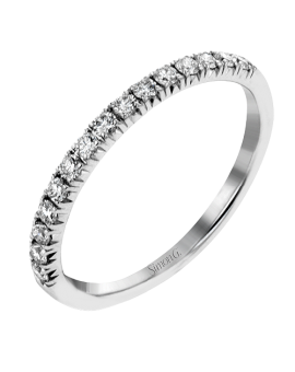 Wedding Band in 18k Gold with Diamonds