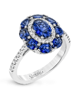 Color Ring in 18k Gold with Diamonds