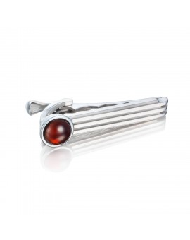 Racing Tie Bar featuring Garnet over Mother of Pearl - MTB10841