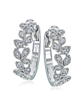 Hoop Earring in 18k Gold with Diamonds