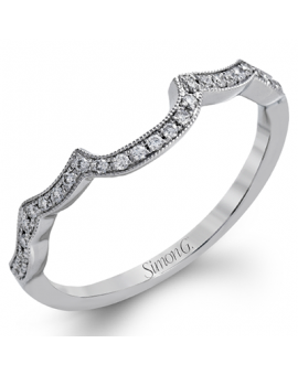 Wedding Band in 18k Gold with Diamonds