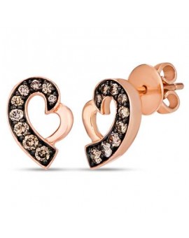 14K R/G EARR 0.42 DIA