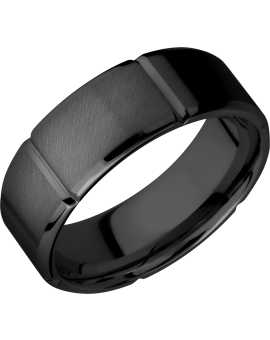 Zirconium 8mm beveled band with 6 segmented sections