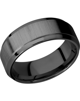 Zirconium 8mm beveled band