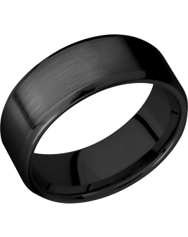 Zirconium 8mm beveled band