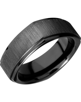 Zirconium 8mm flat square band