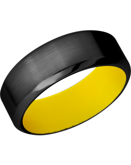 Zirconium 8mm band with a yellow Cerakote sleeve