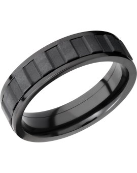 Zirconium 6mm flat band with spinning center