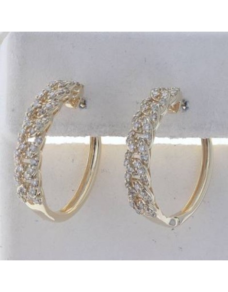 14K Y/G EARR 0.96 DIA