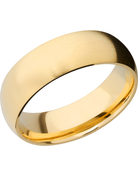 14K Yellow gold 7mm domed band