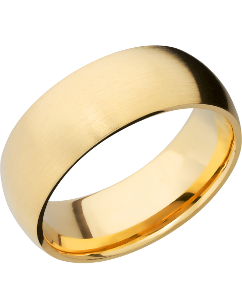 14K Yellow gold 8mm domed band
