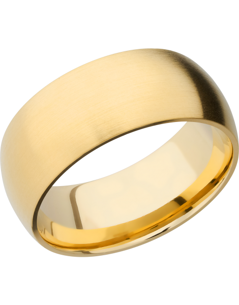 14K Yellow gold 9mm domed band