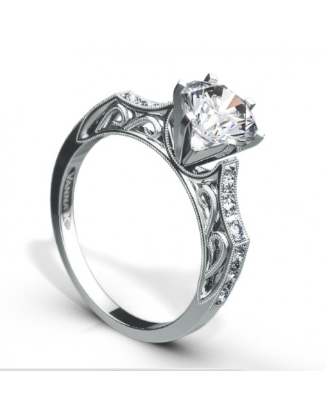 Vintage Inspired Diamond Pave Set Solea Ring Style 18M00140CZ