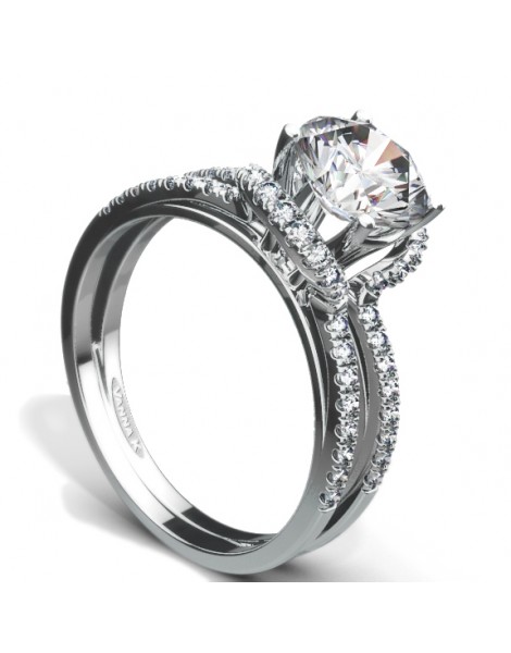 Vintage Inspired Diamond Pave Set Solea Ring Style 18R42DCZ