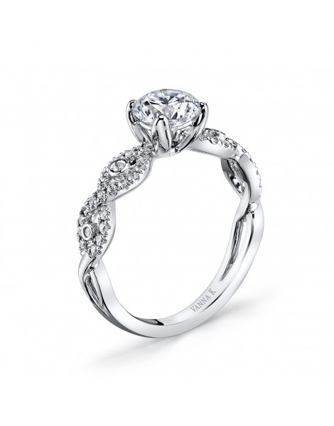 Vintage Inspired Diamond Pave Set Solea Ring Style 18R437DCZ