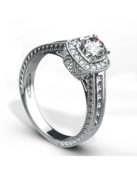 Hand Engraved Perfect Profile Diamond Ring Style 18R71DCZ