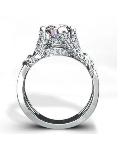 Vintage Inspired Diamond Pave Set Solea Ring Style 18R857DCZ