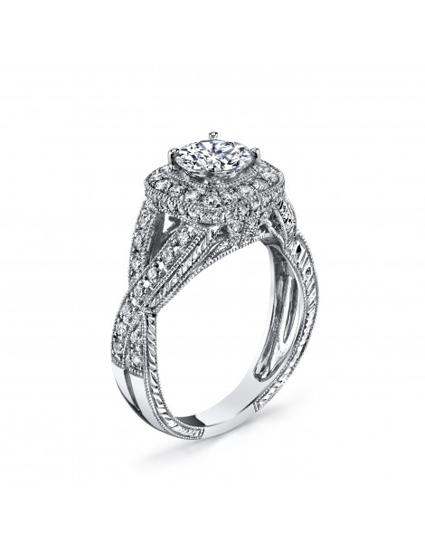 Hand Engraved Perfect Profile Diamond Ring Style 18R8681DCZ
