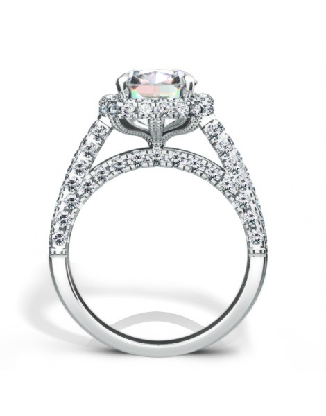 Vintage Inspired Diamond Pave Set Solea Ring Style 18R984DCZ