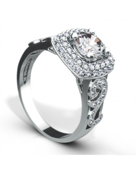 Vintage Inspired Diamond Pave Set Solea Ring Style 18R988DCZ