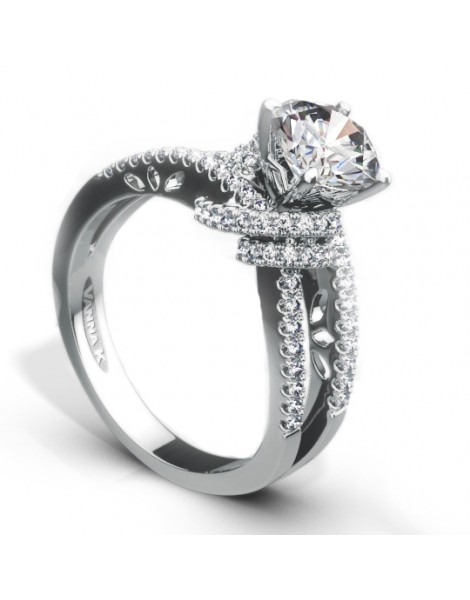 Vintage Inspired Diamond Pave Set Solea Ring Style 18RGL00167DCZ