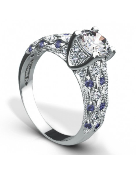 Vintage Inspired Diamond Pave Set Solea Ring Style 18RGL00254SDCZ