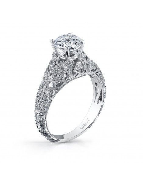 Hand Engraved Perfect Profile Diamond Ring Style 18RGL00425DCZ