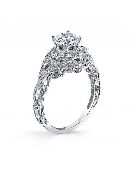 Hand Engraved Perfect Profile Diamond Ring Style 18RGL00512DCZ