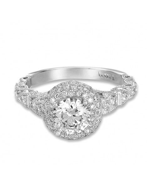 Vintage Inspired Diamond Pave Set Solea Ring Style 18RGL00605DCZ