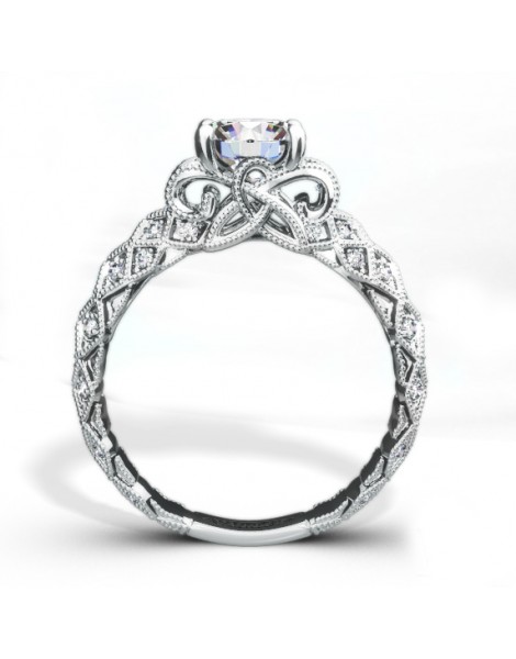 Vintage Inspired Diamond Pave Set Solea Ring Style 18RGL00606DCZ