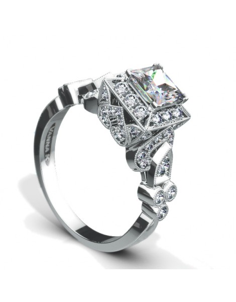 Hand Engraved Perfect Profile Diamond Ring Style 18RGL00612DCZ