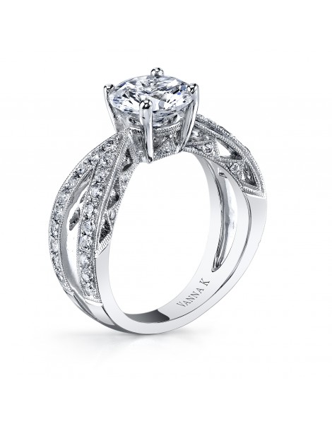 Vintage Inspired Diamond Pave Set Solea Ring Style 18RGL177DCZ