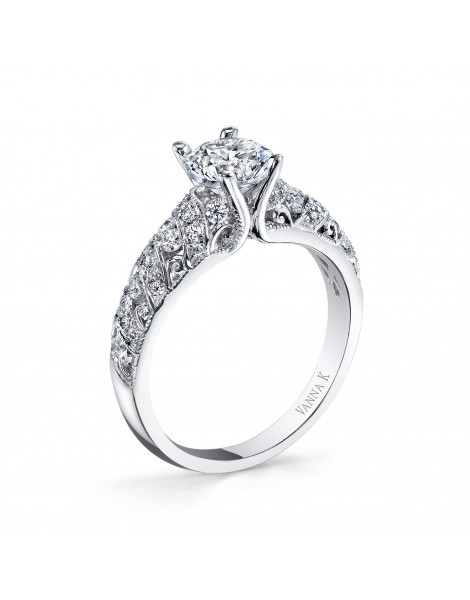 Vintage Inspired Diamond Pave Set Solea Ring Style 18RGL284DCZ