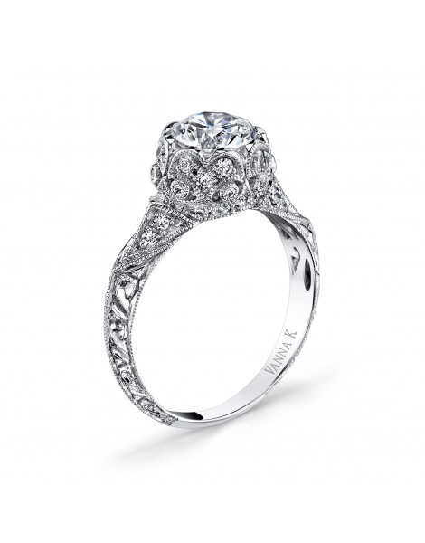 Hand Engraved Perfect Profile Diamond Ring Style 18RGL599DCZ