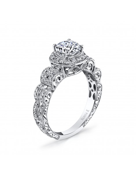 Hand Engraved Perfect Profile Diamond Ring Style 18RGL740DCZ
