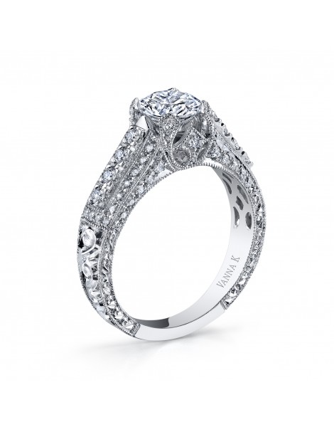 Hand Engraved Perfect Profile Diamond Ring Style 18RGL810DCZ