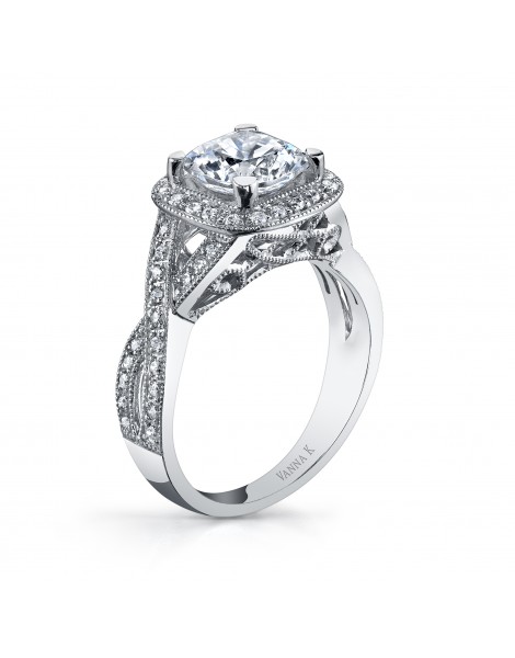 Vintage Inspired Diamond Pave Set Solea Ring Style 18RGL821DCZ