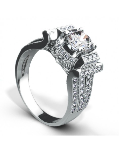 Vintage Inspired Diamond Pave Set Solea Ring Style 18RGL898DCZ