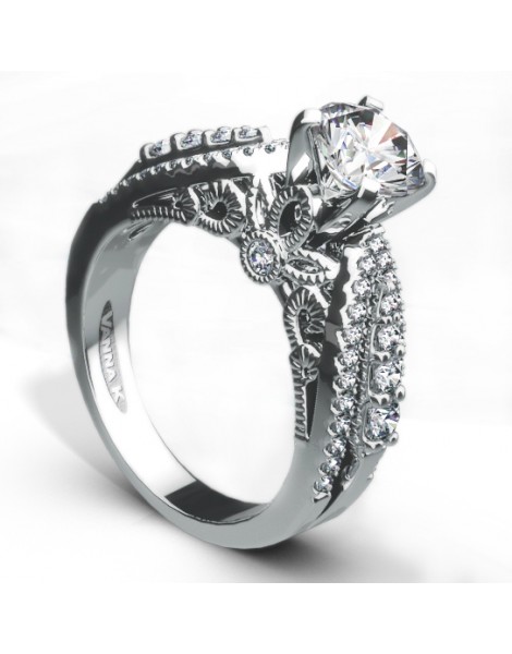 Vintage Inspired Diamond Pave Set Solea Ring Style 18RGL910DCZ