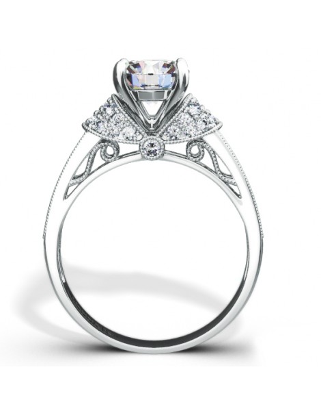 Vintage Inspired Diamond Pave Set Solea Ring Style 18RGL944DCZ