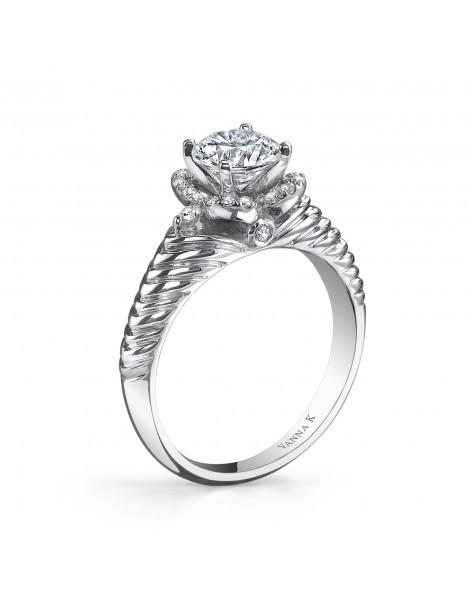 Hand Engraved Perfect Profile Diamond Ring Style 18RM55099DCZ