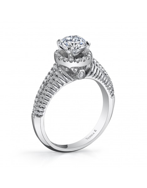 Hand Engraved Perfect Profile Diamond Ring Style 18RM55103DCZ